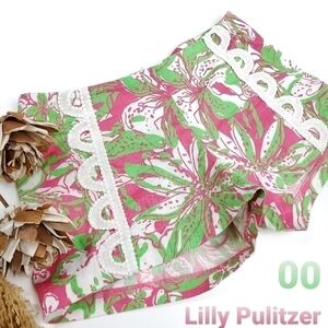 Lilly Pulitzer Pink White Green Floral Shorts 00